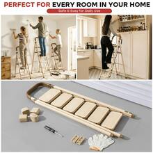 2/3/4/5/6 Step Ladder, Lightweight Metal Folding Step Stool With Anti-Slip Wide Pedal, 330lbs Capacity Step Ladder For Household, Kitchen, Office. - 4 bước màu trắng ngà - Xem 4