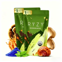 Mushroom Matcha, 6 Adaptogenic Mushrooms With Ceremonial-Grade Japanese Matcha, Organic, 60 Servings - Bộ 2 cái - Xem 1