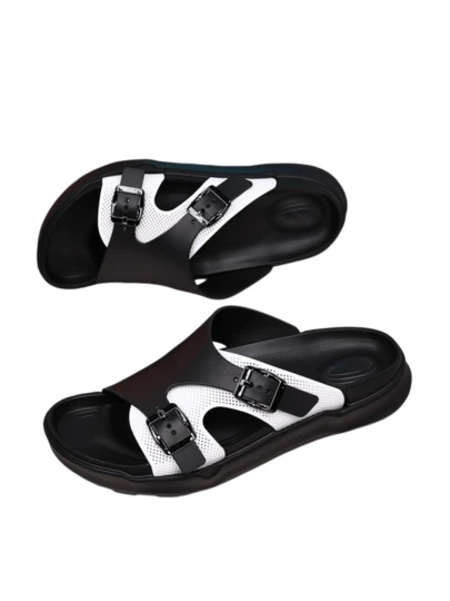 Men's Summer Slippers, Fashion Brand Slippers, Men's Sandals, Adjustable Men's Casual Breathable Anti-Slip Beach Dual-Use Slippers, Fashionable Slouchy Sandals For Young People