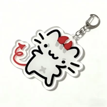 Cute Line Cat Acrylic Keychain, Heart Balloon Clown Cat Pendant, Bag And Car Key Charm, Cute Student Gift, Multiple Sizes Available - Multicolor - View 15
