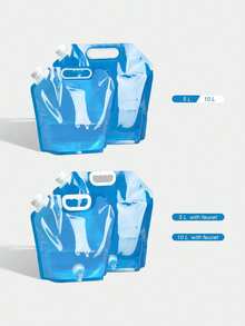 5L/10L Outdoor Camping Water Bag, Foldable Portable Water Bucket With Valve, Large Capacity Collapsible Water Container: Ideal For Outdoor Camping, Picnic And BBQ - Multicolor - View 5