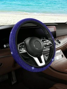 Funda brillante para volante de coche - Decorada con deslumbrantes rhinestones, protector de volante y decoración interior para coches y SUV, se ajusta a ruedas de 37-38 cm, decoración interior de coche brillante para mujeres, accesorio interior de coche - Diamante - Ver 18