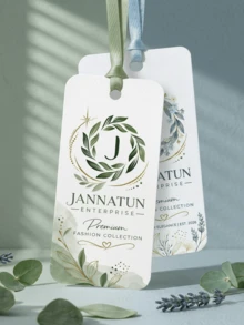 12pcs/24pcs/48pcs Customized Floral Design Hang Tags (With Ribbons), 4 Floral Designs, Customizable Text Content, Suitable For Clothing, Shoes, Gifts, Packaging, Branding, High-Quality Material Tags For Apparel Stores, Handmade Gift Boxes, Accessories Packaging, Holiday Presents - Multicolor - View 4