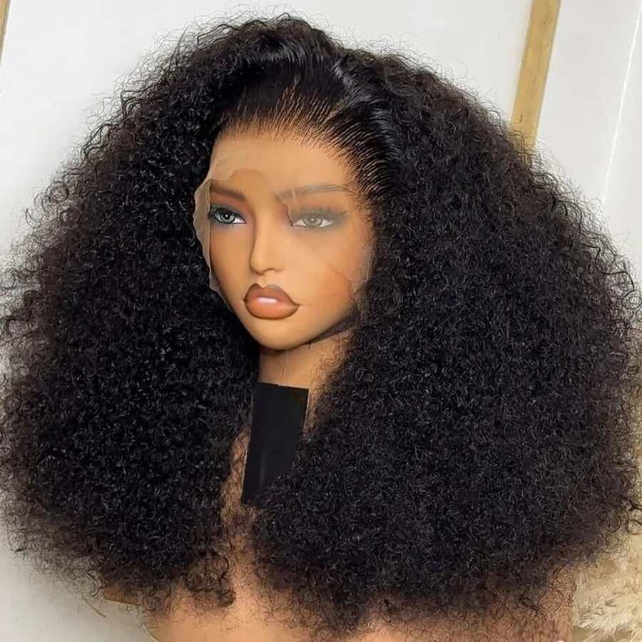 30 Inch Jerry Curly Lace Front Wigs Human Hair 250 Density 13x4 HD Transparent Water Wave Lace Front Wigs Human Hair Pre Plucked Deep Wave Wig Curly Wig For Women - Natural Black - 查看 1
