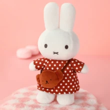 Miffy Rabbit Official Polka Dot Dress Plush Doll, Comfort Doll, Gift For Women, Children Birthday Gift, Holiday Present - Multicolor - View 9