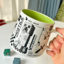 Minecraft 我的世界苦力怕主题陶瓷马克杯，600毫升大容量带把手，水杯，高品质印花，适用于办公室/家庭/学生书桌咖啡杯 - 彩色 - 查看 7