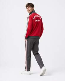 Adidas Originals MUFC  Series American Retro Preppy Striped Zip-Up Slim Fit Versatile Long-Sleeve Jacket For Men, Victory Red - 黑色 - 查看 4