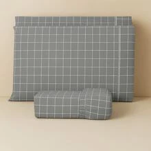 Printed Sheet Set For Single, Double, Queen, And King Sizes In 180 Thread Count Percale Cotton - 灰色網格 - 查看 2