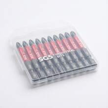 Bộ 10 mũi vít chữ thập từ tính, thép vonfram chống trượt, 50mm, độ cứng cao, dùng cho máy khoan cầm tay, dụng cụ sửa chữa nhà cửa, vật liệu kim loại. - B-đen - Xem 4