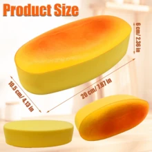 Giant Jumbo Squishy Realistic Extra Large Half-Baked Cheesecake Squishy Toy, Stress Relief Slow Rebound Deformable Creative Tofu Ball Hand Squeeze Vent Ball, Wet Soft Texture Sticky - Birthday Gift - Holiday Gift - Multicolor - View 3
