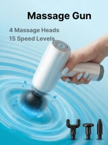 1200mAh Portable High-Frequency Muscle Relaxation Fitness Massager, Full Body Deep Tissue Massage, Pain Relief, Sports Recovery Vibration Massager - White - View 13