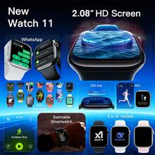 PANDA WATCH 11X Smartwatch, 2.08" HD Display, Bluetooth Calling, Message Preview, NFC Access Control, Sports Mode, Sleep Monitoring, Health Monitoring, DIY Watch Face, Weather Forecast, 3ATM Waterproof For Swimming, AI Smartwatch Unisex - Black - View 4