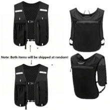 Áo vest kiêm ba lô chạy bộ nhẹ, unisex, có túi khóa kéo đựng chai nước và điện thoại, thích hợp cho leo núi, đạp xe và các hoạt động thể thao ngoài trời. Thiết kế tiện dụng với tấm lưng đệm và lưới thoáng khí. - Nhiều màu - Xem 13