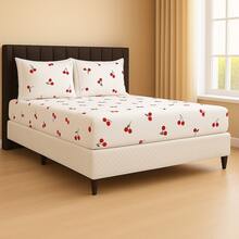 Printed Sheet Set For Single, Double, Queen, And King Sizes In 180 Thread Count Percale Cotton - Anh đào - Xem 3