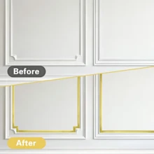 1pc 3 Meters/118.11in PVC Decorative Line Wall Sticker, Self-Adhesive Wall Trim, DIY Furniture Wall Surface Tabletop Cabinet Tile Decor Background Wall Edging Strip - A - View 7