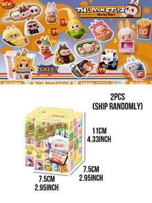 Bộ sưu tập búp bê mini Labubu POP MART THE MONSTERS Crazy Supermarket Series - 12 mô hình thường + 1 mô hình ẩn (bao bì hình lập phương 7.5cm³), đồ chơi sưu tầm chủ đề siêu thị dễ thương, bao gồm sữa, mì cốc, cơm nắm, bánh mì sandwich, v.v. Các mô hình nhân vật thực phẩm đáng yêu, có thể trưng bày trên kệ/bàn làm việc, lý tưởng cho sinh nhật, ngày lễ, kỷ niệm, Giáng sinh, Ngày Valentine, quà tặng bất ngờ cho bạn bè, quà tặng tiệc tùng và người hâm mộ anime. - Nhiều màu - Xem 14