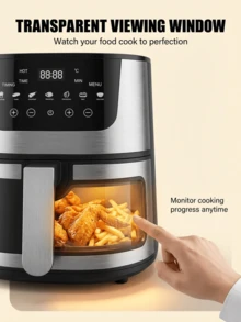 SOKANY 5L Smart Air Fryer: Healthy Oil-Free Cooking, 1500W Rapid Heating, Touch Control & 6-Hour Timer, Multi-Function Family Meals - Black - View 5