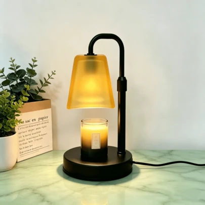 QUIGO 1PCS Contemporary Aromatherapy Candle Warmer Lamp With Frosted Shade Design, Height Adjustable Electric Wax Melter With Intelligent Timer & Dimmable Lighting, Pre-Installed GU10 Bulb, Cozy Indoor Home Aesthetic Decor, Ideal Gift For Mother's Day, Father's Day, Valentine's Day, Christmas, Cyber Monday, Easter, Thanksgiving, Halloween, Birthday And Housewarming
