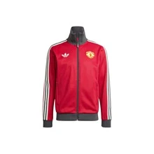 Adidas Originals MUFC  Series American Retro Preppy Striped Zip-Up Slim Fit Versatile Long-Sleeve Jacket For Men, Victory Red - 黑色 - 查看 12