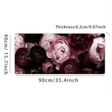 【35.4x15.7 英寸花卉桌面垫】超大波西米亚风花卉桌面垫 | 35.4x15.7 英寸美观鼠标垫，带防滑橡胶底座和缝边 | 鲜艳的高清花卉印花设计 | 适用于家庭、办公室和游戏 | 送给女性的完美礼物 - 彩色 - 查看 14