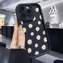Daisy Pattern Case, Compatible With [Models Name] And [Model Name]. Shockproof And Pressure-Resistant Wrap-Around Design, Minimalist Solid Color Style That Matches Everything. - Cold Coffee - View 2