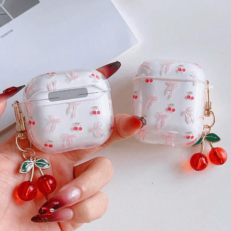 Ốp tai nghe Cherry 3 trong suốt kiểu dáng Niche, vỏ bảo vệ dễ thương tương thích với Apple Pro 2/3, Bluetooth không dây thế hệ thứ 4. - Nhiều màu - Xem 1