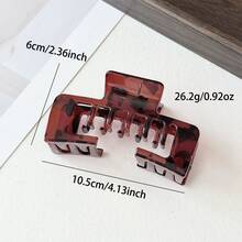 4 Peças Presilhas de Cabelo Retangulares Grandes com Design Côncavo e Estampa de Leopardo Retrô para Mulheres, Acessórios de Cabelo Elegantes e da Moda, Adequados para Uso Externo, Diário, Praia, Estilo Minimalista e Doce, Tamanho Grande, Festival, Festa - Multicolorido - Visão 3