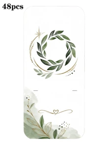 12pcs/24pcs/48pcs Customized Floral Design Hang Tags (With Ribbons), 4 Floral Designs, Customizable Text Content, Suitable For Clothing, Shoes, Gifts, Packaging, Branding, High-Quality Material Tags For Apparel Stores, Handmade Gift Boxes, Accessories Packaging, Holiday Presents - Multicolor - View 13