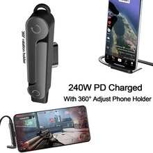 C型手机充电支架适配器，快速充电OTG Type-C公头转USB-C母头转换器，带可折叠支架，兼容 17/17Pro/16Pro/16/15/15Pro/ - 彩色 - 查看 1
