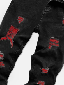 3-Pack Men's Retro Street Style Distressed Ripped Straight Leg Slim Fit Stretch Jeans - 彩色 - 查看 8