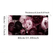 【35.4x15.7 英寸花卉桌面垫】超大波西米亚风花卉桌面垫 | 35.4x15.7 英寸美观鼠标垫，带防滑橡胶底座和缝边 | 鲜艳的高清花卉印花设计 | 适用于家庭、办公室和游戏 | 送给女性的完美礼物 - 彩色 - 查看 16