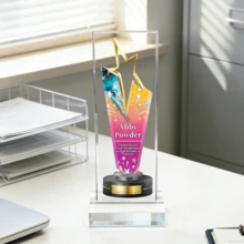 1 chiếc cúp hình ngôi sao bằng acrylic cá nhân hóa, có thể tùy chỉnh văn bản, khắc chữ, dùng cho thể thao, văn phòng, trường học và các dịp khác, giải thưởng vinh danh cá nhân, cúp khắc chữ tùy chỉnh cho các buổi lễ và sự kiện. - Nhiều màu - Xem 26