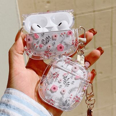 Funda protectora con borde redondeado con estampado floral diminuto para 3, funda de carcasa blanda minimalista para 4/2s Pro 2
