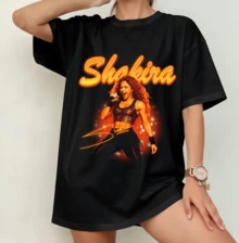 Sha Kira Neon Signature Print T-Shirt | Gender-Neutral Oversized Pop Star Shirt Black - Black - View 7