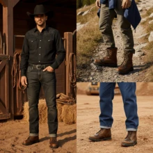 Botas Altas Con Agujetas Estilo Rodeo Para Hombre, Piel Autentica, Suela de Maximo Confort, Arriero Boots - Café - Ver 4