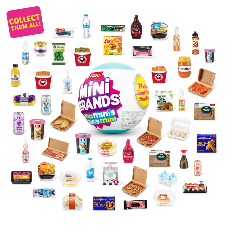 ZURU Mini Brands Fill The Fridge Set – Collectible Mini Food & Household Replicas, UV Glue DIY Assembly, Ages 3+ - Multicolor - View 1