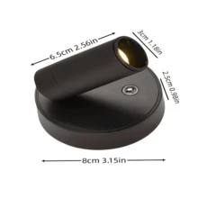 1pc Rechargeable Magnetic LED Spotlight For Indoor Use, USB Charging, 3-Color Dimming, 350° Rotation, Battery Powered Wall Lamp Suitable For Bedroom, Bedside, Art, Painting, Potted Plants, Photo - White - View 11