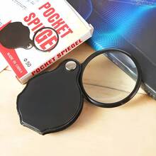 12X Magnifying Glass With Faux Leather Case - Portable Microscope - Foldable Design - Ergonomic Handle - Suitable For Reading, Inspection, Crafts, Jewelry Etc. - Compact Inspection Tool With Durable Rotating Protective Cover - Essential For Daily Reading - Vision Assistance Product - A - View 7