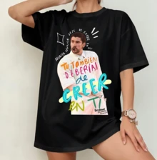 BadBunny Quote Motif Print T-Shirt | Gender-Neutral Oversized Hip Hop Tee Black - Black - View 7