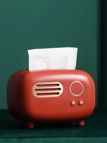 Caixa de lenços de papel personalizada em formato de rádio vintage, personalizável com nome, texto, logotipo, data, etc.; Caixa de lenços de papel personalizada feita de plástico ABS, à prova d'água e resistente ao desgaste, prática e charmosa; Adequada para cozinha, sala de estar, quarto, sala de jantar, hotel, escritório, sala de estudos, mesa de cabeceira, etc.; Um item essencial de decoração que adiciona um toque único à sua casa, tornando-se uma opção de presente ideal. - Multicolorido - Ver 5