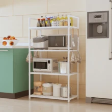 Multi-Layer, Multifunctional Simple Storage Rack, Suitable For Kitchen/Bathroom/Living Room/Entrance Door Storage Rack, For Microwave/Kitchen Appliances/Pots, Dishes, And Bathroom Supplies Storage. - Multicolor - View 19