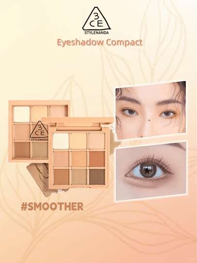 3CE 1pc Deep Brown All Matte Eyeshadow Palette , 8g Soft Matte Finish Eye Makeup Blendable Texture Natural Daily Look For Women Mom Wife Sister Teen Girl Friend K-Beauty Makeup