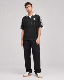 adidas originals Logo條紋寬鬆短袖T卹 男款 黑色 - 黑色 - 查看 6