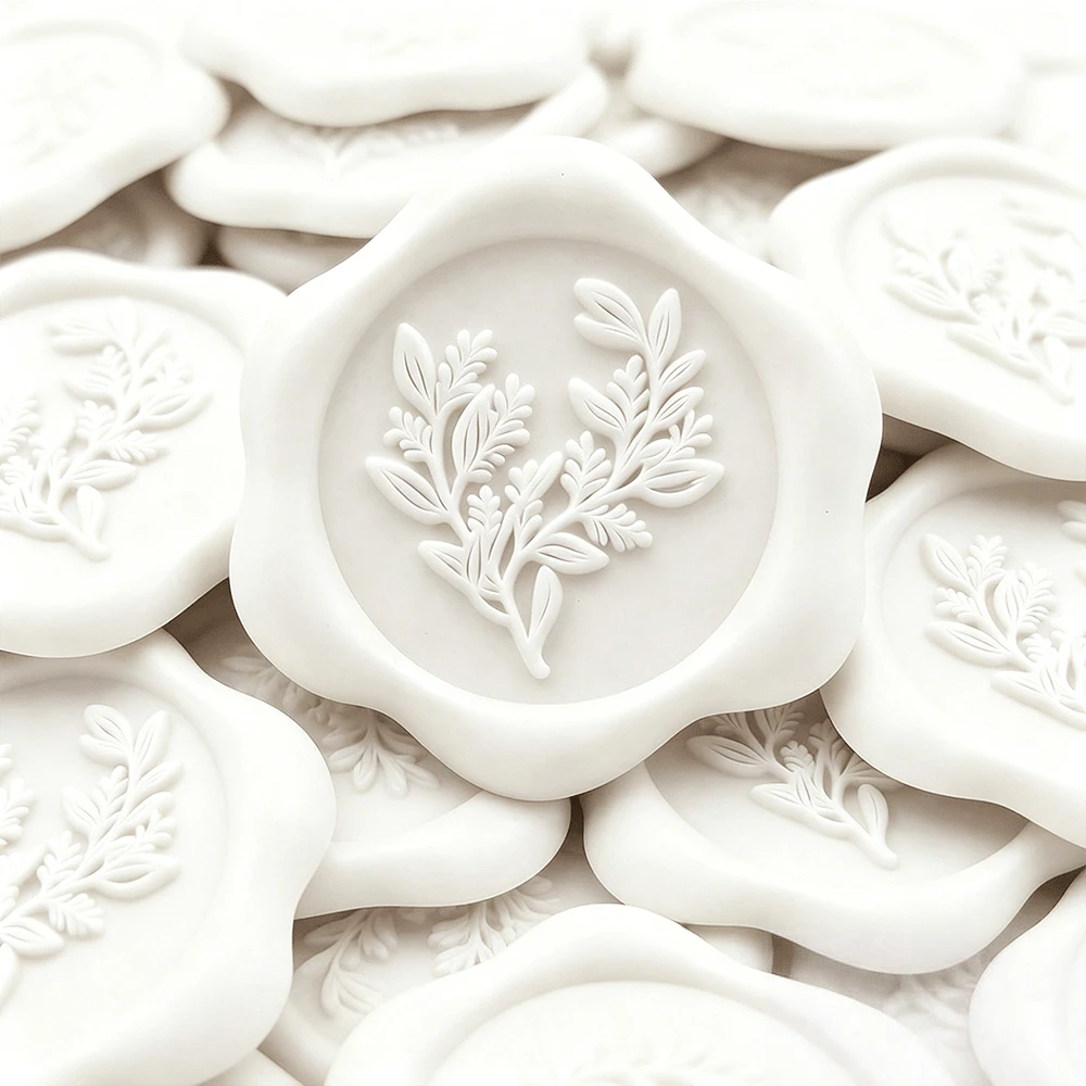 20 miếng dán niêm phong bằng sáp tự dính hình lá bạch đàn trắng, thích hợp dùng làm quà tặng, thiệp mời đám cưới, niêm phong phong bì. - Bạch đàn - Trắng - Xem 1