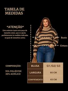 Women's Plus Size High Neck Long Sleeve Blouse, Elegant, Casual, Basic, Winter, Cold Weather, Thermal Knit - 棕色/米色 - 查看 2