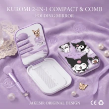 Gương và lược trang điểm 2 trong 1 Sanrio: Bao gồm lược và gương, gương và lược có thể gập lại, thiết kế thời trang và dễ dàng mang theo. - Nhiều màu - Xem 4
