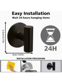 Bộ 1/2/4 móc treo phòng tắm hiện đại, giá treo khăn bền chắc, không cần khoan, giá treo khăn và bông tắm gắn tường thời trang, vật dụng thiết yếu cho gia đình. - Nhiều màu - Xem 3