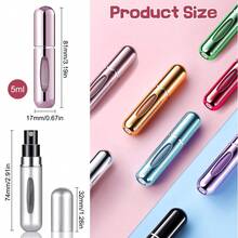5pcs 5ml Refillable Mini Perfume Atomizer Bottles, Aluminum Alloy Shell + Transparent Inner Bottle, Multi-Color Metallic Finish Portable Small Bottles, With Visible Window Leak-Proof Fine Mist Spray, Portable Travel Cosmetic Dispenser Containers, Back To School Supplies, Suitable For Daily Commute, Vacation, Business Trip - Multicolor - View 3