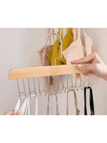 8-Hook Solid Wood Coat & Hat Rack, Space-Saving Belt & Scarf Organizer, Suitable For Gender Reveal Party, Birthday, Wedding And Holiday Celebration - Multicolor - View 3