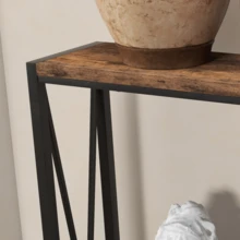 2-Tier Narrow Design For Entryway, Living Room, Console Table , - color retro - Ver 10